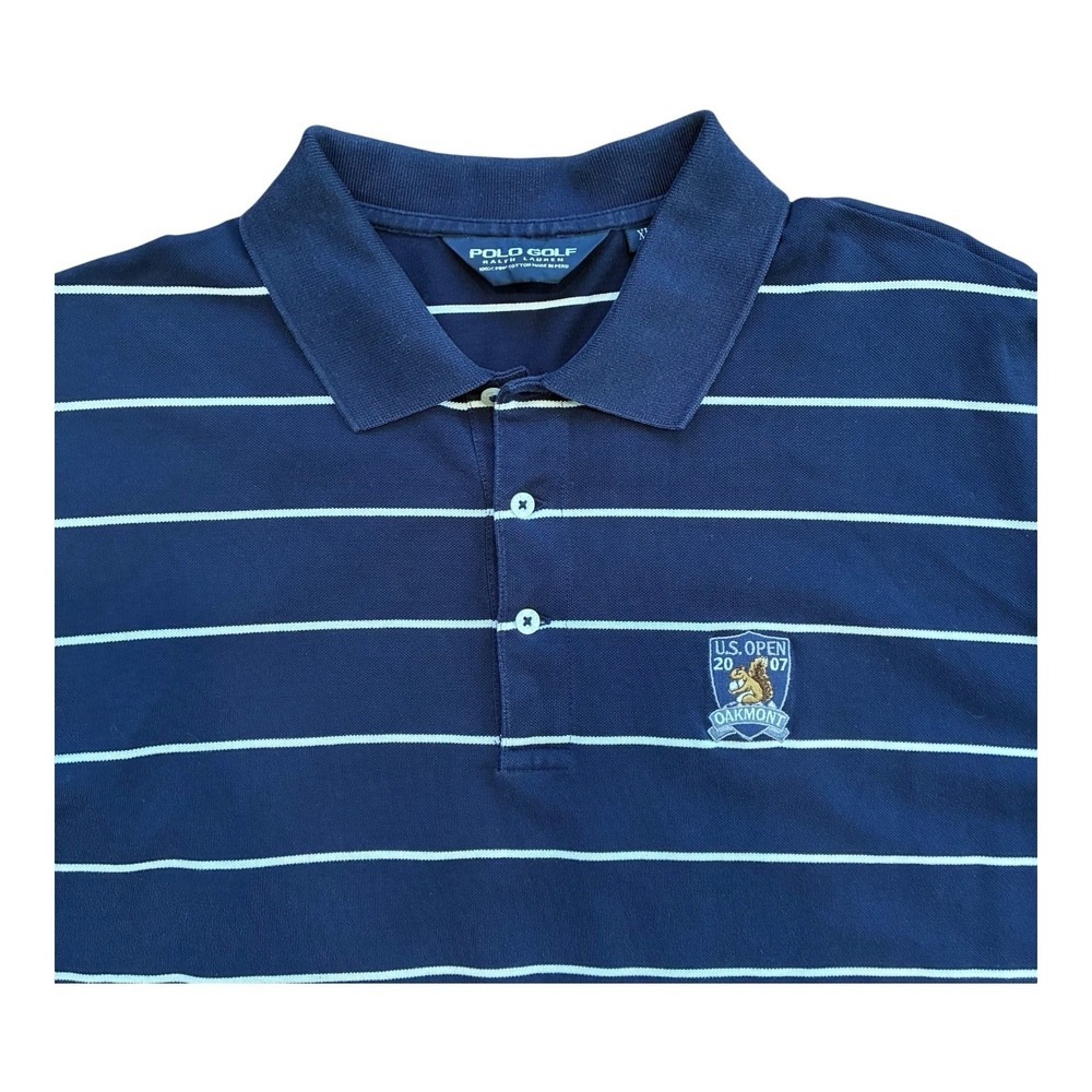 Polo Golf Ralph Lauren Mens XL Navy Blue U.S. Open‎ 2007 Oakmont